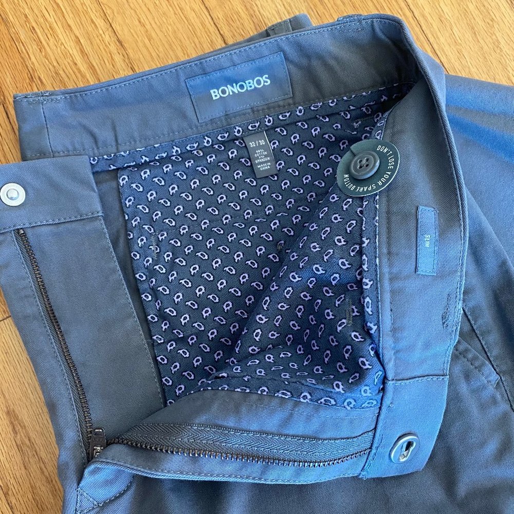 NWT Bonobos Grey Chinos Slim 32x30